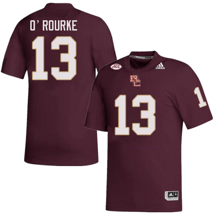 Boston College Eagles #13 Charlie O'Rourke College Football Jerseys Stitched-Maroon